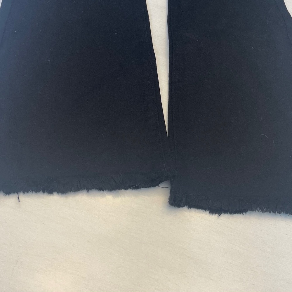 DL Ultimate black bootcut jeans with frayed hem